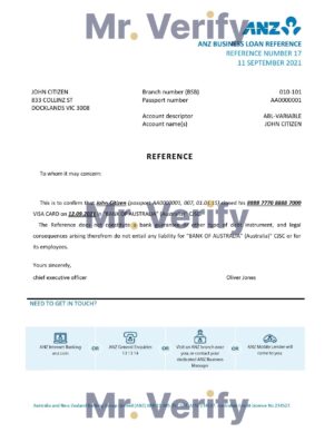Australia Editable Template 12 Download Australia ANZ Bank Reference Letter Templates | Editable Word