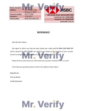 Australia Editable Template 14 Download Australia HSBC Bank Reference Letter Templates | Editable Word