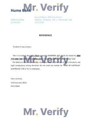 Australia Editable Template 7 Download Australia Hume Bank Reference Letter Templates | Editable Word