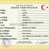 Authentic Turkey Birth Certificate Template | Customize and Download Online