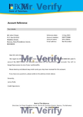 Download The Bahamas Bank of The Bahamas Bank Reference Letter Templates | Editable Word