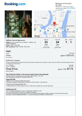Editable Bangladesh Hotel Booking Form Template | Fillable PDF