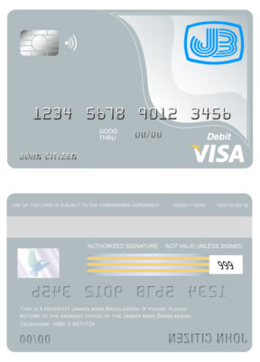 Fillable Bangladesh Janata bank visa card debit card Templates | Layer-Based PSD