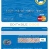 Editable Barbados Caribbean Development Bank mastercard debit card Templates in PSD Format