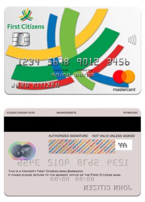 Editable Barbados first Citizens bank mastercard Templates in PSD Format