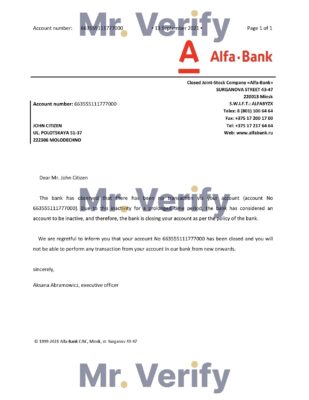Download Belarus Alfa Bank Reference Letter Templates | Editable Word