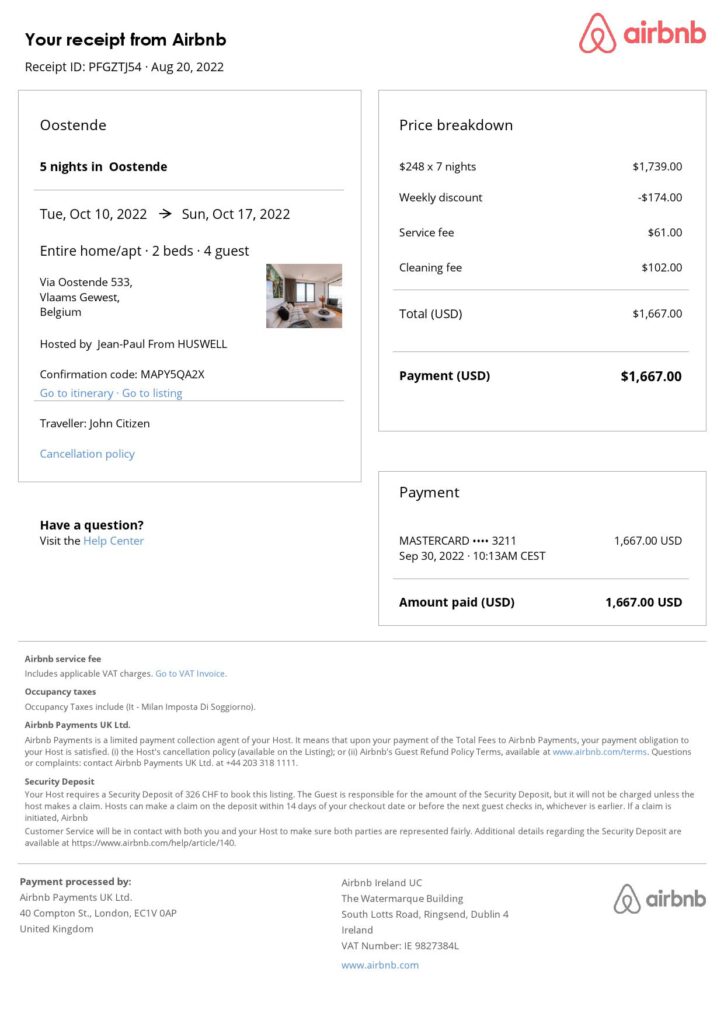 Editable Belgium Hotel Booking Form Template | Fillable PDF