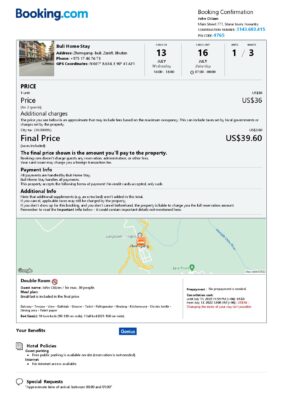 Editable Bhutan Hotel Booking Form Template | Fillable PDF