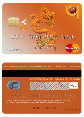 Fillable Bhutan Druk PNB bank mastercard Templates | Layer-Based PSD