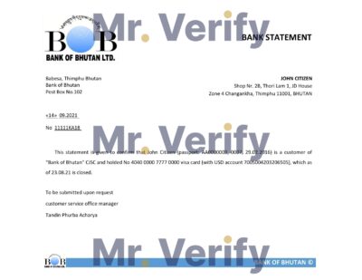 Download Bhutan Bank of Bhutan Bank Reference Letter Templates | Editable Word