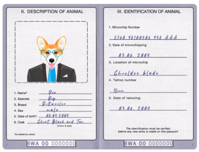 Botswana dog Fake PSD Passport | Instant Download