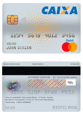 Fillable Brazil Caixa bank mastercard debit card Templates