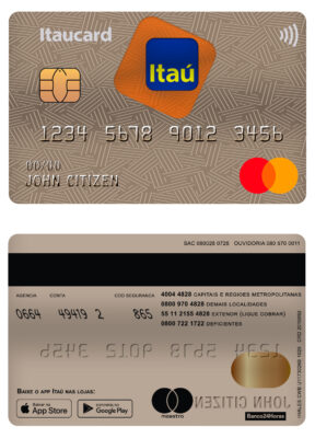 Fillable Brazil Itaú bank mastercard debit card Templates