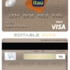 Editable Brazil Itaú bank visa card debit card Templates in PSD Format