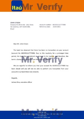 Download Brazil Itau Bank Reference Letter Templates | Editable Word
