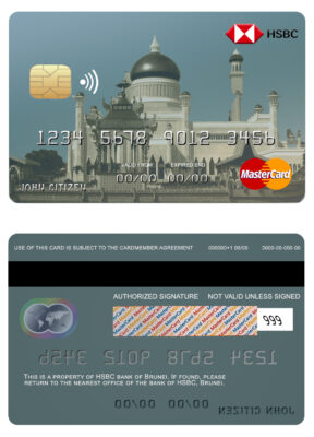 Editable Brunei HSBC bank mastercard credit card Templates in PSD Format