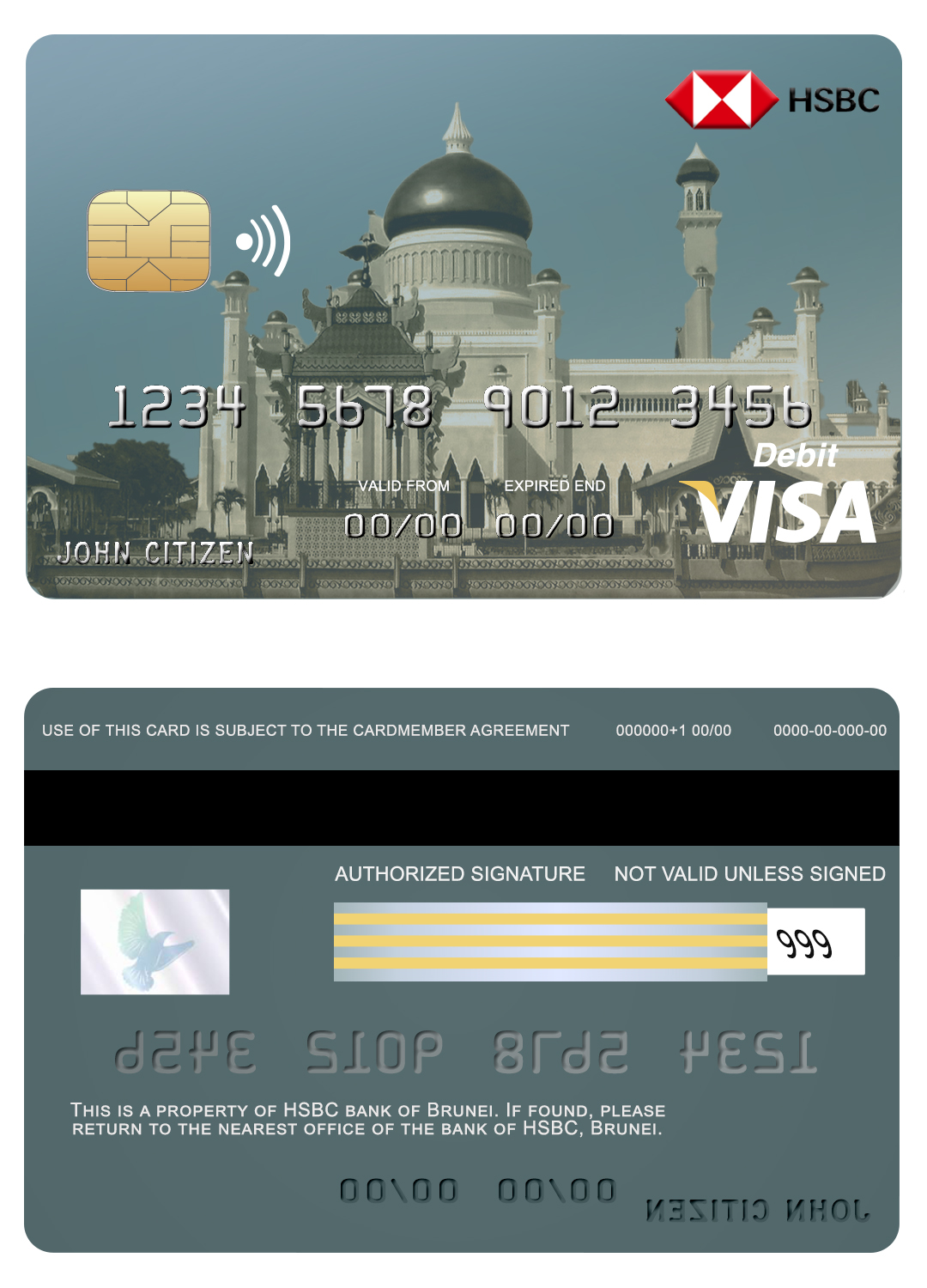 Fillable Brunei HSBC bank visa credit card Templates | Layer-Based PSD