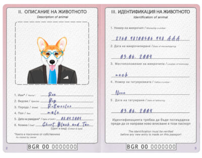 Bulgaria dog Fake PSD Passport | Instant Download