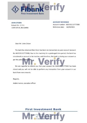 Download Bulgaria First Investment Bank Reference Letter Templates | Editable Word