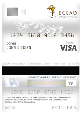 Fillable Burkina Faso The Central Bank of West African States bank visa card debit card Templates