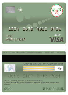 Fillable Burundi Bank of the Republic of Burundi visa card debit card Templates