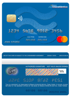 Fillable Cabo Verde Banco Inter-Atlântico bank mastercard Templates | Layer-Based PSD