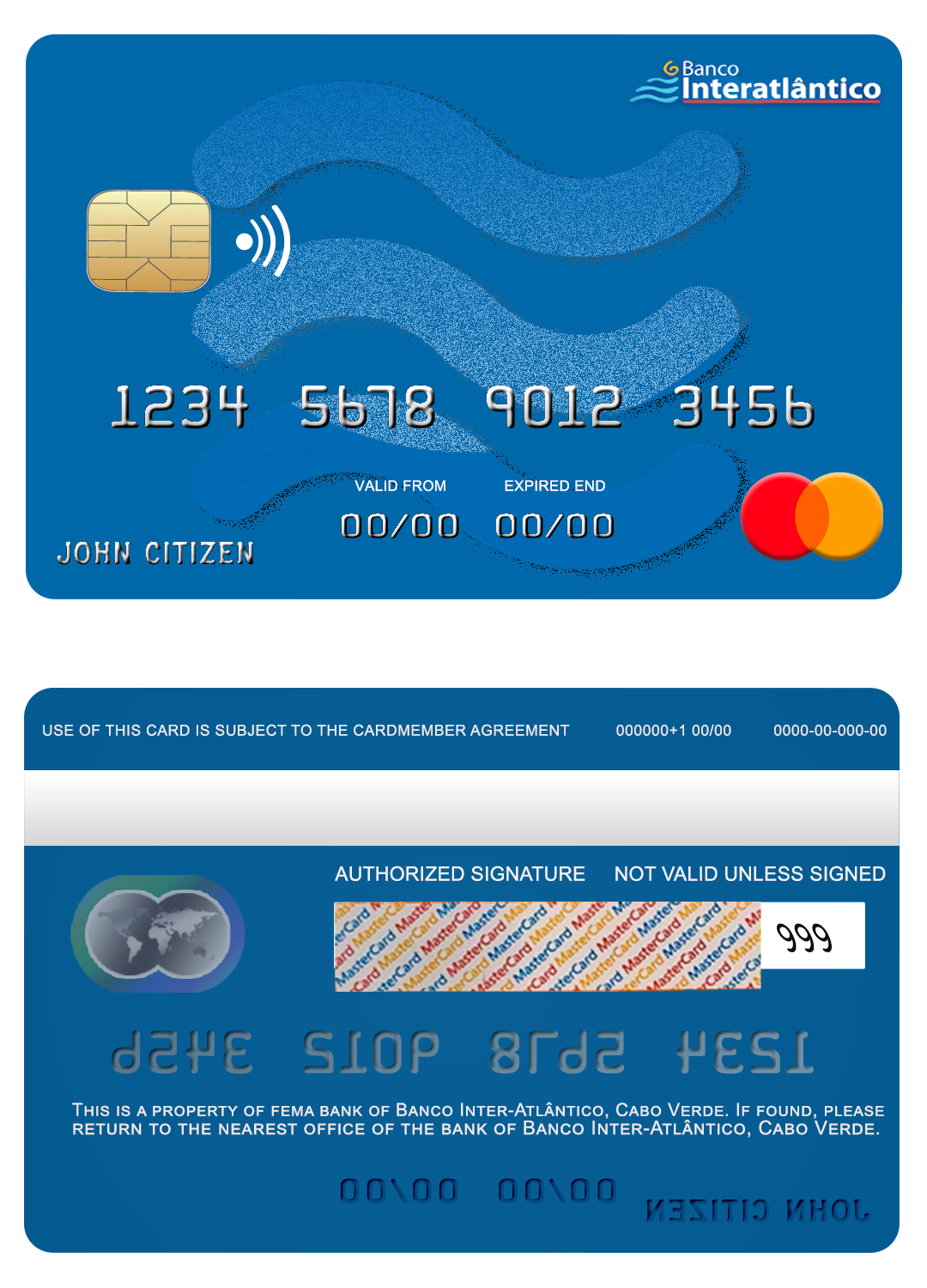 Fillable Cabo Verde Banco Inter-Atlântico bank mastercard Templates | Layer-Based PSD