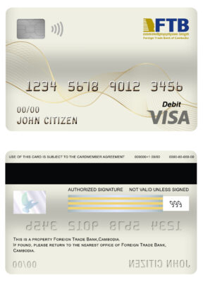 Fillable Cambodia Foreign Trade Bank of Cambodia bank visa card debit card Templates