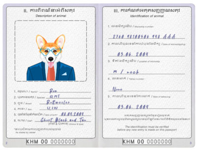 Cambodia dog Fake PSD Passport | Instant Download