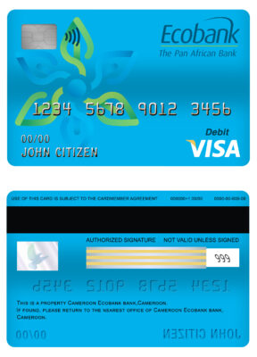 Fillable Cameroon Ecobank bank visa card debit card Templates