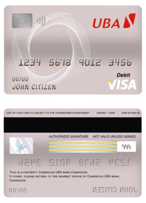 Fillable Cameroon UBA bank visa card debit card Templates