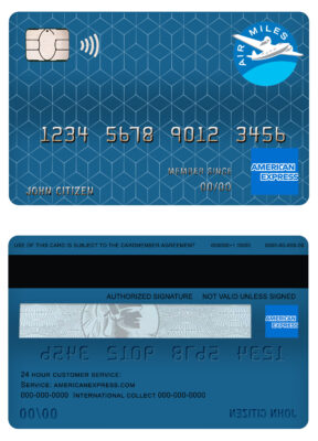 Editable Canada American Express Air Miles credit card Templates