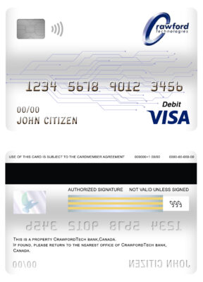 Fillable Canada CrawfordTech bank visa card debit card Templates