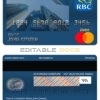 Editable Canada Royal Bank of Canada (RBC) bank mastercard debit card Templates in PSD Format