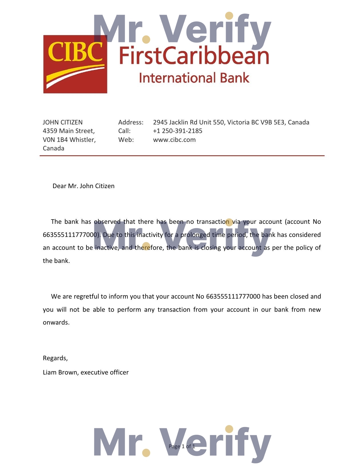 Download Canada CIBC Bank Reference Letter Templates | Editable Word