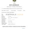 Authentic Central African Republic Birth Certificate Template | Customize and Download Online