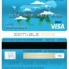 Editable Central African Republic Ecobank visa card debit card Templates in PSD Format