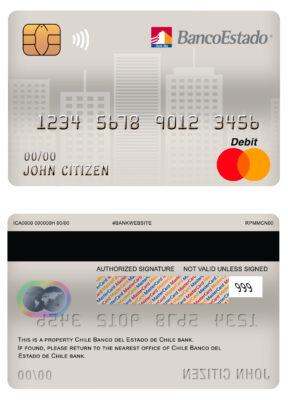 Fillable Chile Banco del Estado de Chile bank mastercard debit card Templates