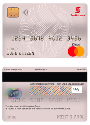 Fillable Chile Scotiabank bank mastercard debit card Templates