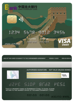 Fillable China Everbright bank visa credit card Templates | Layer-Based PSD