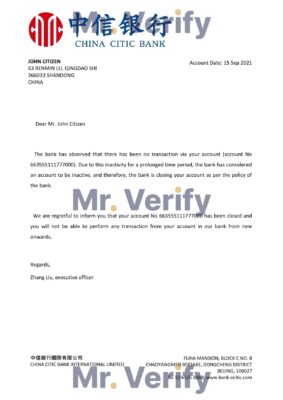 Download China Citic Bank Reference Letter Templates | Editable Word
