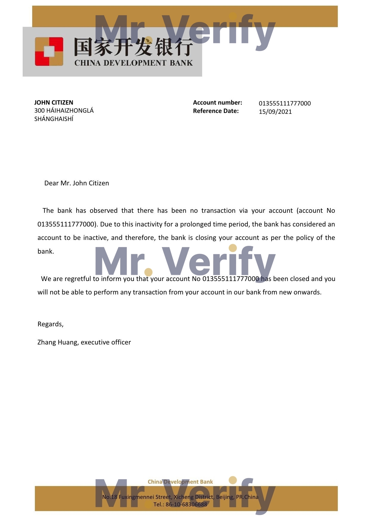 Download China Development Bank Reference Letter Templates | Editable Word