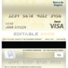 Editable Colombia Banco de Bogotá bank visa card debit card Templates in PSD Format