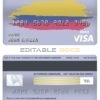 Editable Colombia Bancolombia bank visa card debit card Templates in PSD Format
