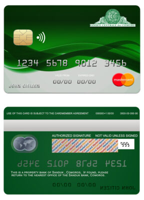 Fillable Comoros Sanduk bank mastercard credit card Templates | Layer-Based PSD