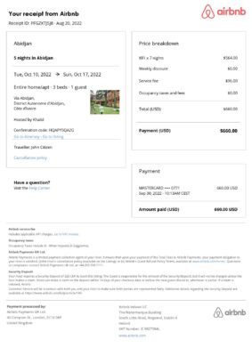 Editable Côte d’Ivoire Hotel Booking Form Template | Fillable PDF