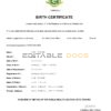 Authentic Cote d’Ivoire Birth Certificate Template | Customize and Download Online