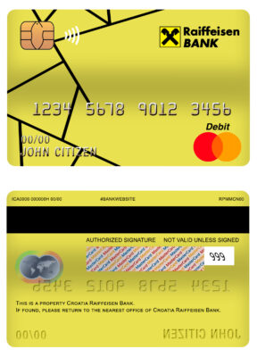 Fillable Croatia Raiffeisen bank mastercard debit card Templates