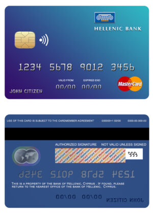 Cyprus Editable Templates 5 Editable Cyprus Hellenic bank mastercard credit card Templates in PSD Format