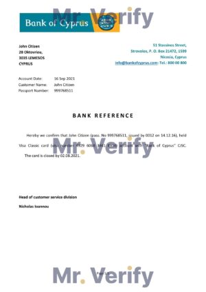 Cyprus Editable Templates 8 Download Cyprus Bank of Cyprus Bank Reference Letter Templates | Editable Word